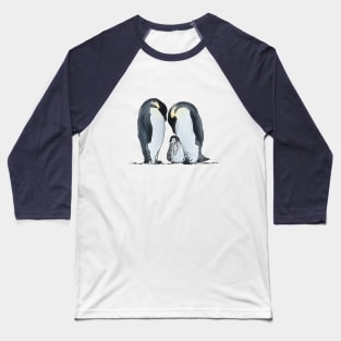 Emperor Penguin Family Baseball T-Shirt